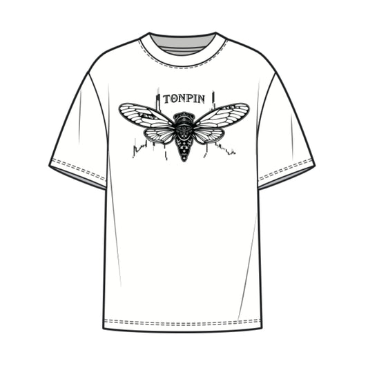 WOMEN TONPIN CICADA LOGO FRONT PRINT WHITE